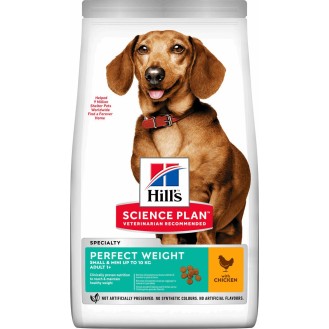 Hill's Science Plan Perfect Weight Adult Small & Mini 1.5kg Dry Food for Adult Small Dogs Diet with Chicken