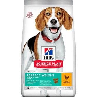 Hill's Science Plan Adult Perfect Weight Medium 2kg Dry Food for Medium Breed Adult Dogs Diet with Chicken