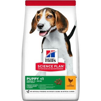 Hill's Science Plan Puppy <1 Medium 14kg Dry Food for Medium Breed Puppies with Chicken