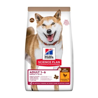 Hill's Science Plan No Grain Adult Medium 12kg Dry Food for Medium Breed Adult Dogs Grain & Gluten Free with Chicken