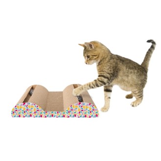 Cardboard scratching board with 2 balls 47x25,5x9,5h cm.